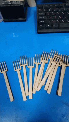 Fork Layout For Laser Cut Free Vector File
