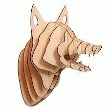Fox Head 3d Laser Cutting Plan Free DXF File