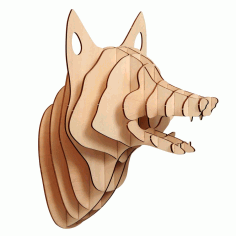 Fox Head 3d Laser Cutting Vector Plan Free DXF File