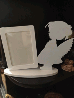 Frame With Angel For Laser Cutting Free Vector File