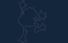 Frog Sketch Free DXF File