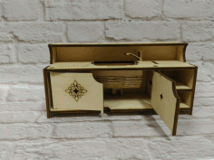 Furniture For Dollhouse Layout For Laser Cutting Free DXF File