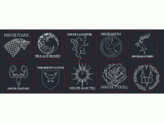 Game Of Thrones Coasters Red Cut For Laser Cut Free Vector File