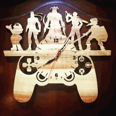 Gamepad Wall Clock Template For Laser Cut Free Vector File