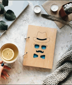 Gentleman Notebook Cover Free DXF File