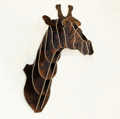 Giraffe Head Wall Mount Laser Cut Free DXF File