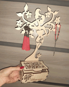 Girl Jewelry Stand For Laser Cutting Free Vector File