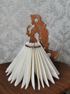 Girl Napkin Holder For Laser Cut Free DXF File