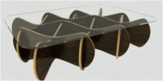 Glass Table Made Of Assembled Wood For Laser Cut Cnc Free DXF File