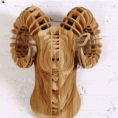 Goat Head Assembly Model For Laser Cut Cnc Free DXF File