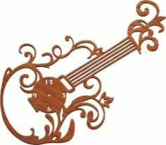 Guitar Clock For Laser Cut Plasma Free DXF File