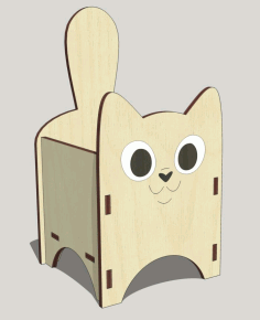 Hair Accessory Box Cat 3mm For Laser Cut Free DXF File