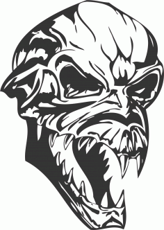 Dangerous Skull Free DXF File