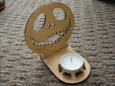 Halloweens Candlestick For Laser Cut Free Vector File