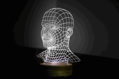 Head 3d Led Night Light Free Vector File