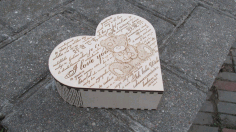 Heart Box With A Bear Laser Cut Free Vector File, Free Vectors File