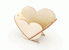 Heart Shape Flower Basket Laser Cutting Template 3mm Free Vector File