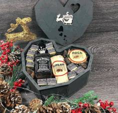 Heart Shaped Candy Box For Laser Cutting Free Vector File