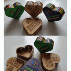 Heart Wood Box Flat Free DXF File