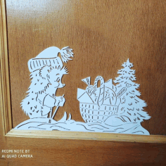 Hedgehog Christmas Decoration Laser Cut Free Vector File