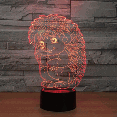 Hedgehog Shaped 3d Illusion Lamp Free Vector File