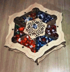 Hexagon Tray Of Candy Box For Laser Cut Cnc Free Vector File