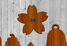Hibiscus Flower Wood Christmas Ornament Laser Cut Free Vector File