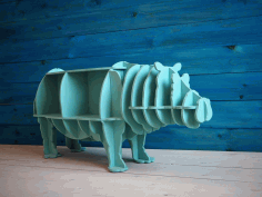 Hippo Shelf For Laser Cutting Free Vector File