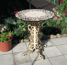 Home Decoration Ornamental Round Table Free DXF File