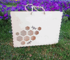 Honey Gift Box Drawing For Laser Cutting Free Vector File