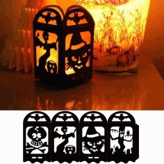 Horror Skull Wooden Night Light Lamp Free DXF File
