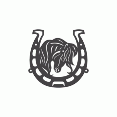 Horse Head With Horseshoe Free DXF File