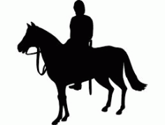 Horse Rider Silhouette Free DXF File