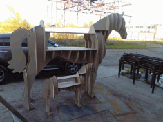 Horse Shelve Layout For Laser Cut Free DXF File