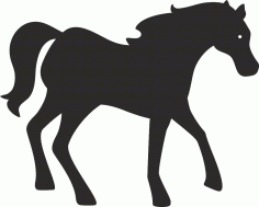 Horse Standing Silhouette Free DXF File