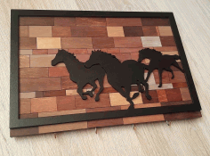 Horse Wall Decor Key Hanger For Laser Cutting Free Vector File