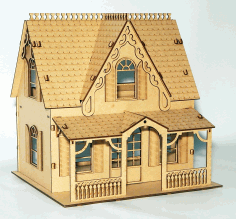 House Laser Cut 3d Puzzle Free Vector File