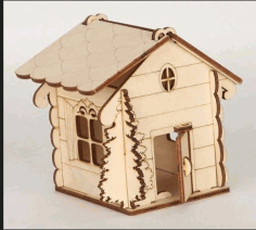 House Shaped Box With Tree For Laser Cut Free Vector File