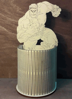Hulk Pencil Holder Hulk Gift Desk Organizer For Laser Cutting Free Vector File