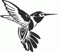 Humming Bird Tattoo Free DXF File
