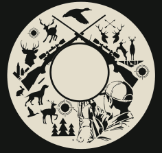 Hunter Wild Animals Wall Clock Hunting Wall Decor For Laser Cut Free Vector File