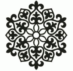 Jali Pattern Design Decor Round Free DXF File
