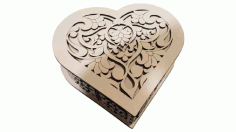 Jewellery Box Heart Drawing For Laser Cutting Free Vector File