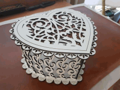 Jewelry Box Heart For Laser Cutting Free Vector File