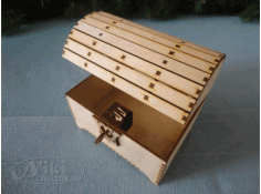 Jewelry Box With Key For Laser Cut Free Vector File