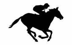 Jockey Horse Silhouette Free DXF File, Free Vectors File