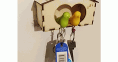 Key Holder Bird House Laser Cut Free Vector File