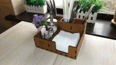 Kitchen Organizer Napkin Holder For Laser Cut Free Vector File
