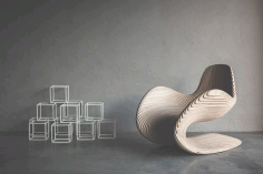 Kreslo Wave For Laser Cut Free Vector File