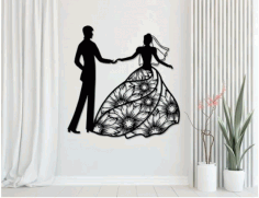 Lady With Man Wall Decor Free Vector File